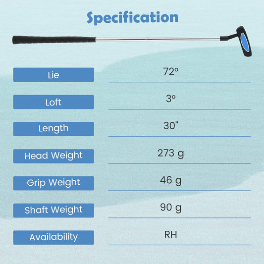 Junior Mallet Putter Individual Gold Club for Kids Ages 11-14