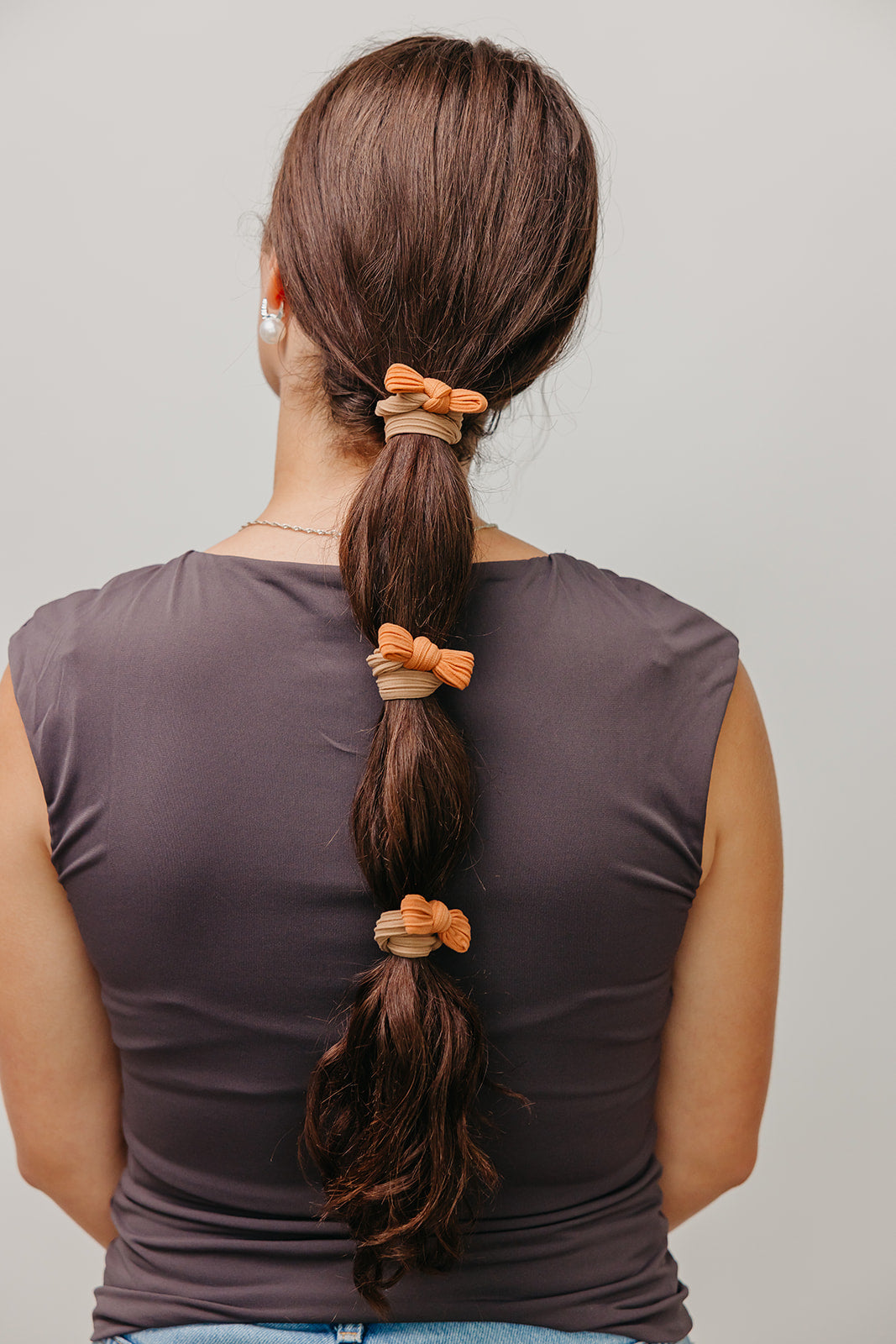 TWO TONED BOW SLICK BACK PONYTAILS (PACK OF 3)