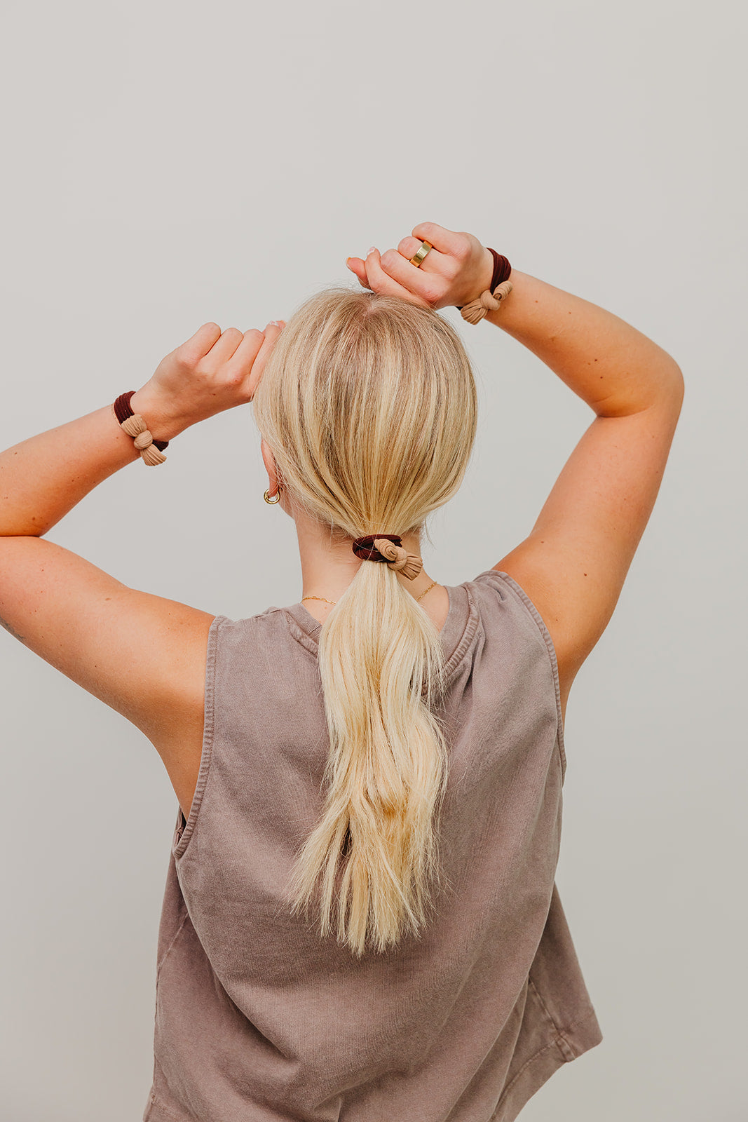 TWO TONED BOW SLICK BACK PONYTAILS (PACK OF 3)