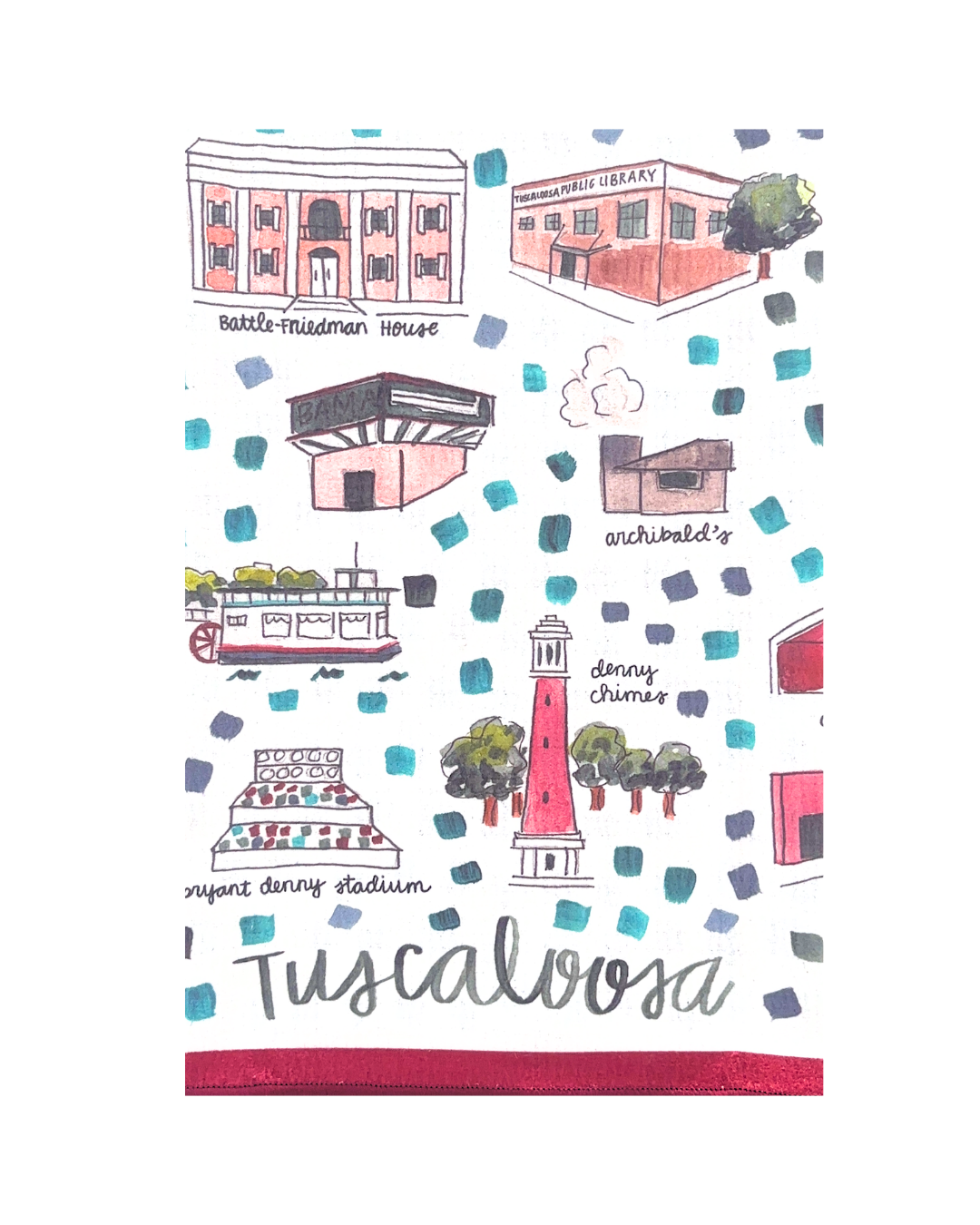Tuscaloosa Double-Sided Tea Towel