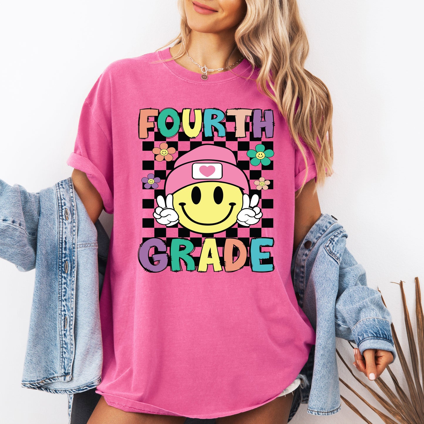 Fourth Grade, Smiley Face, Teacher, Back to School, First Day of School, Cute, Teacher Appreciation, Coquette, Comfort Colors T-Shirt