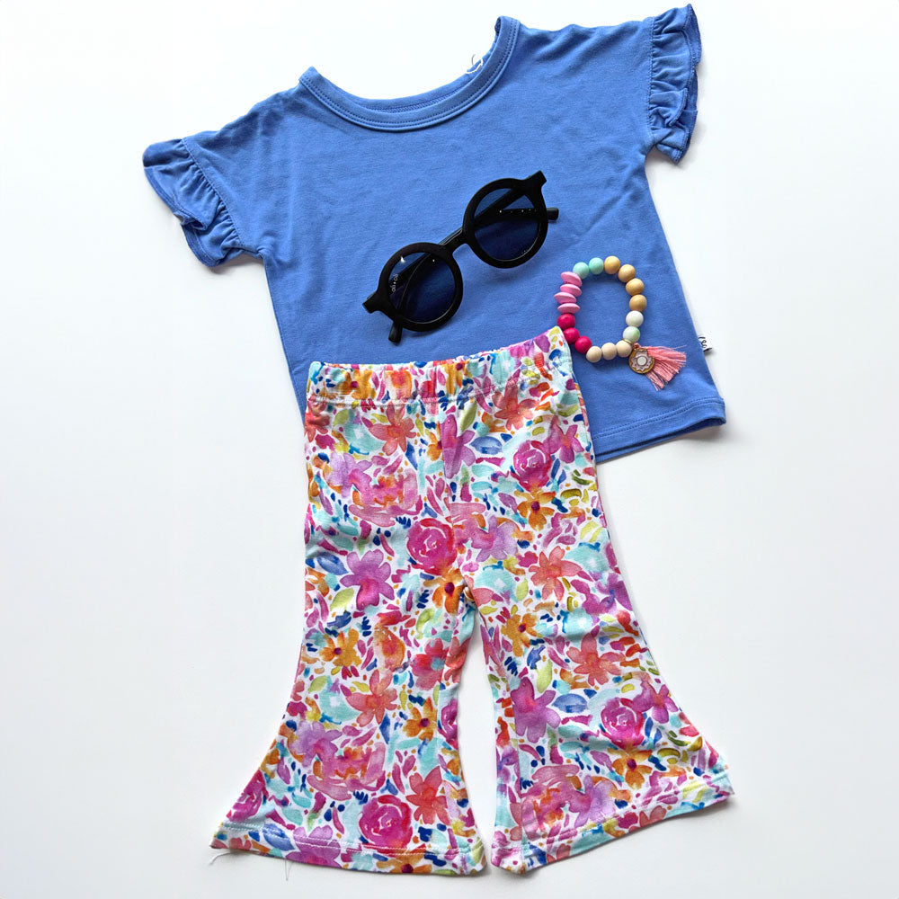 Korrie Purple Bamboo Ruffle Tee