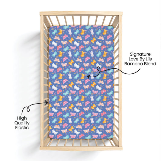 Korrie Butterflies Bamboo Crib Sheet