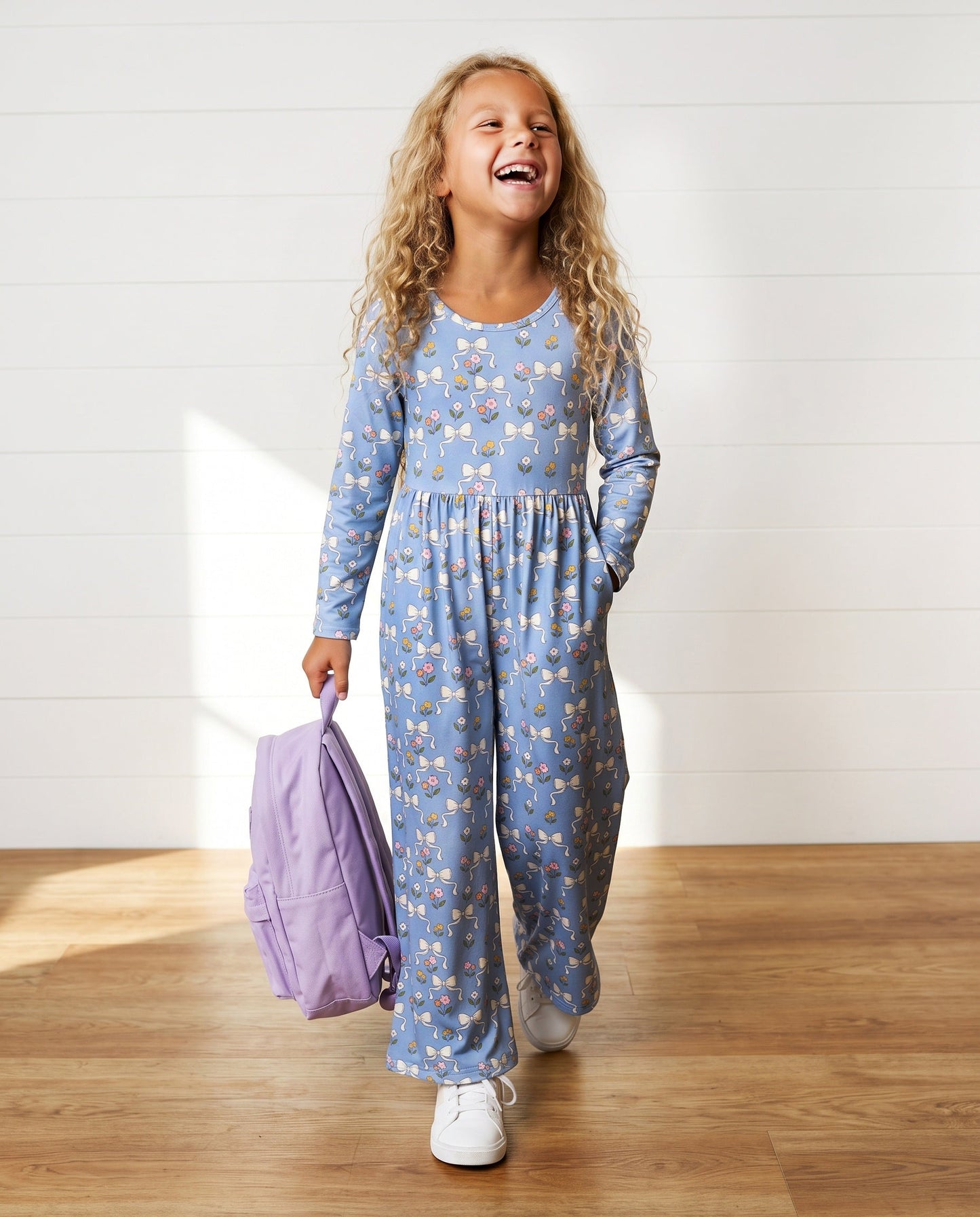 Kelly Blue Bow Jumpsuit