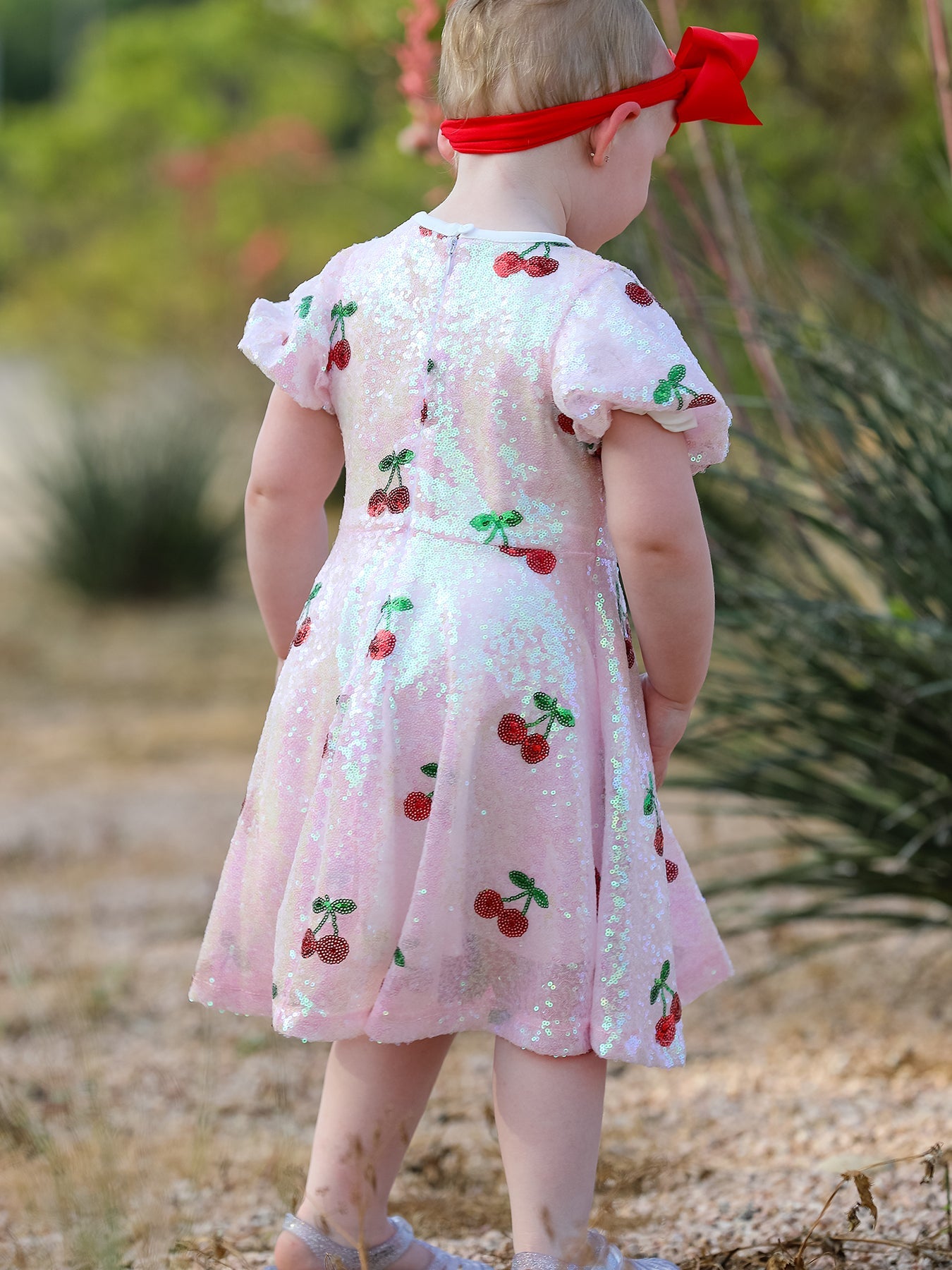 Sweet Cherry Sequins Cute Dress