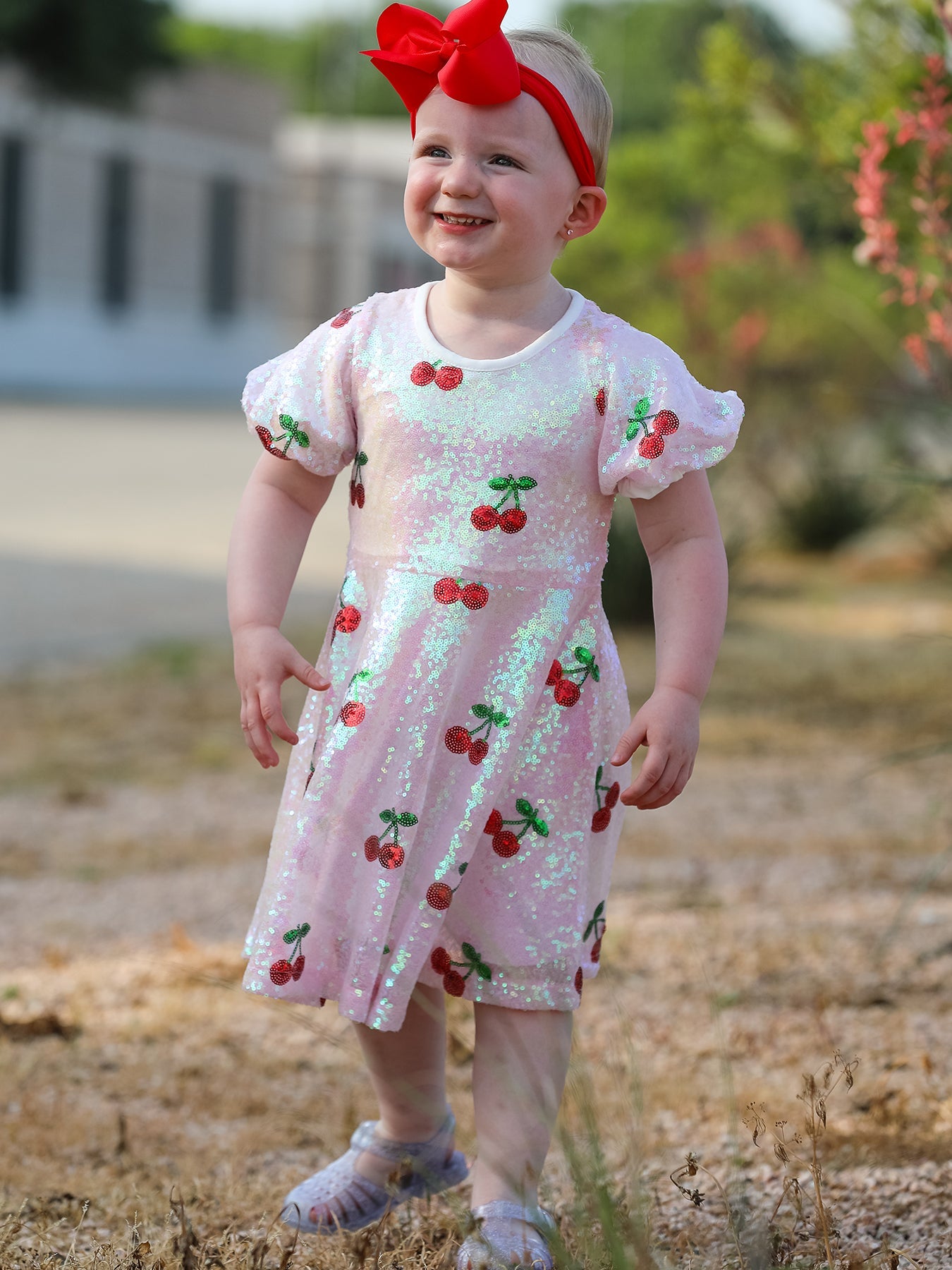 Sweet Cherry Sequins Cute Dress