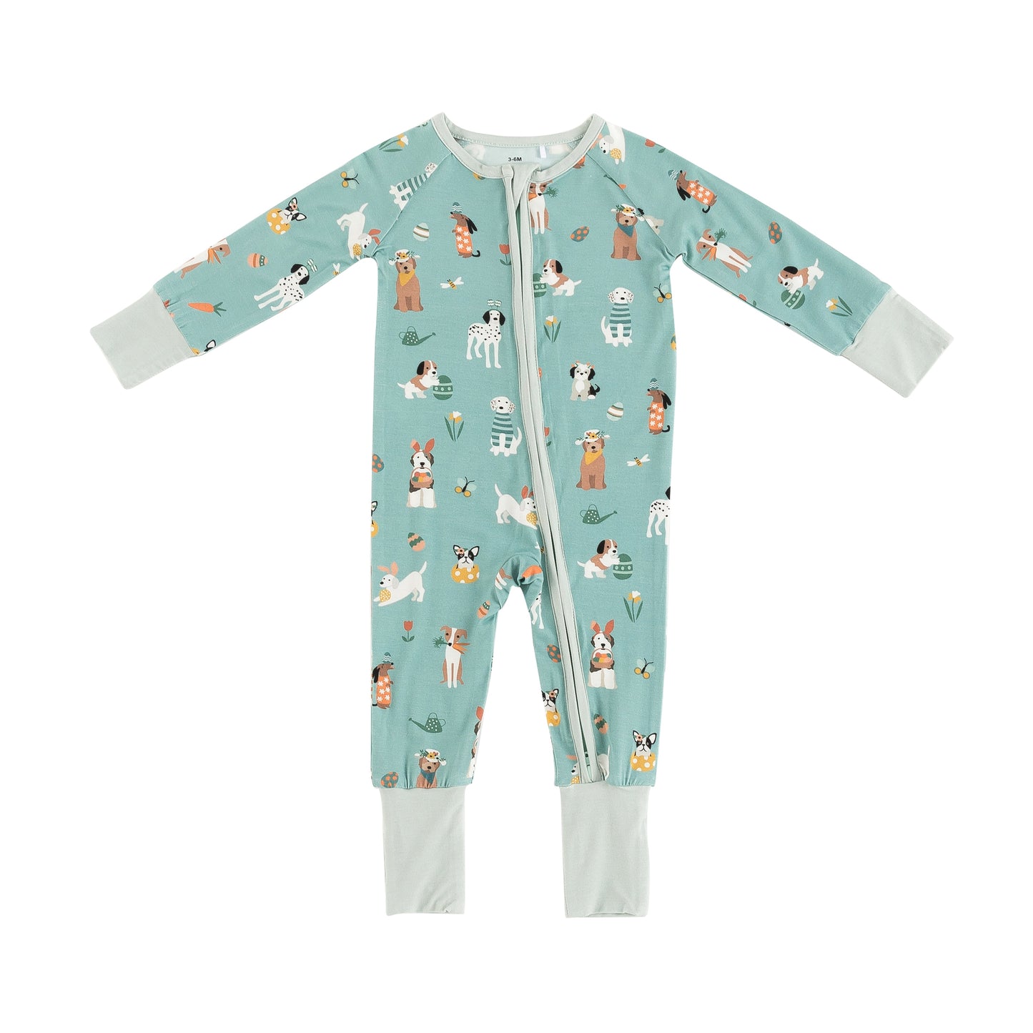 Puppy Egg Hunt (Convertible Zip Footies) - Aquamarine
