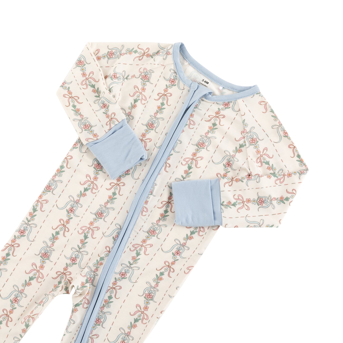 Bow Blossom (Convertible Zip Footies)