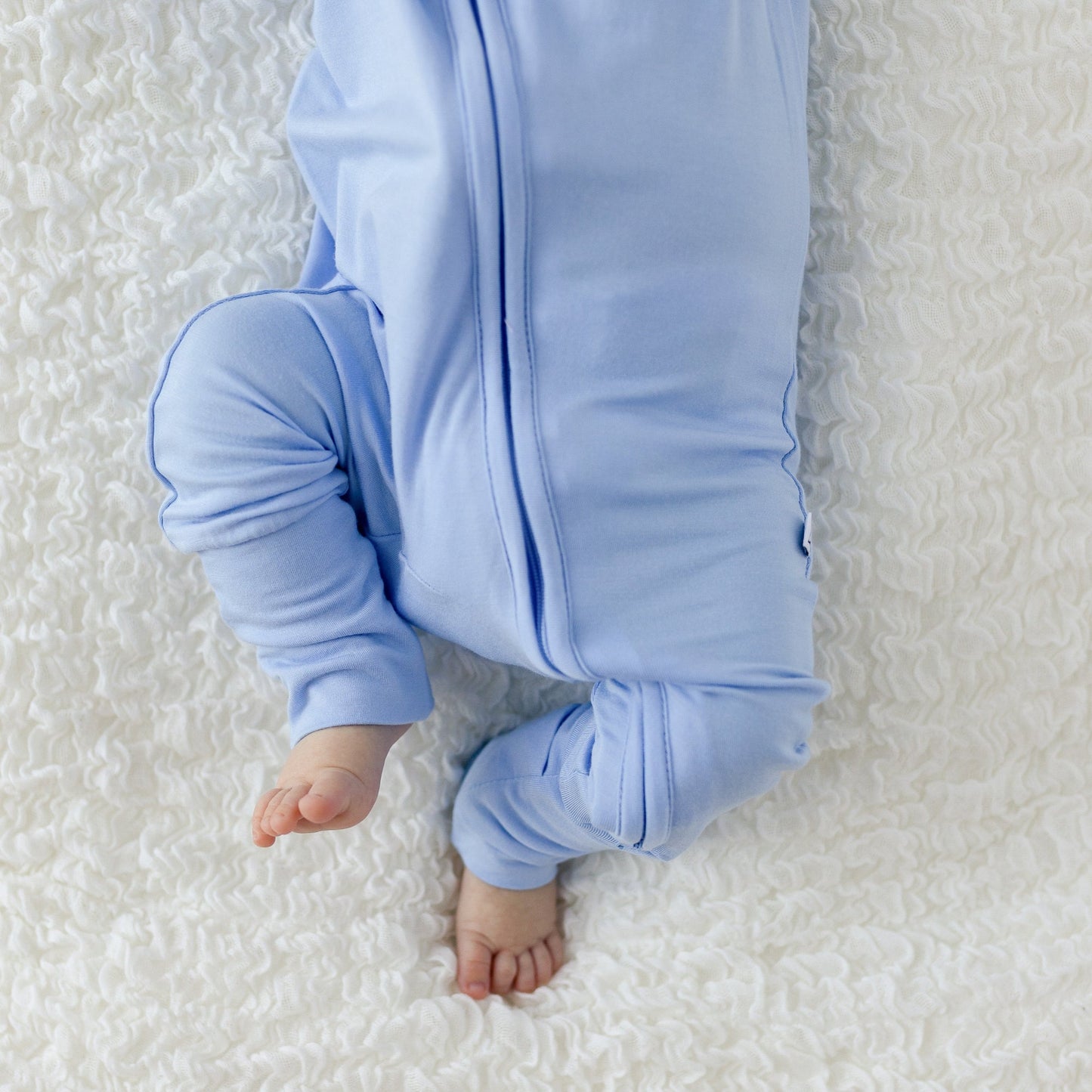 Lillian Trisomy 18 Blue Bamboo Convertible Footie