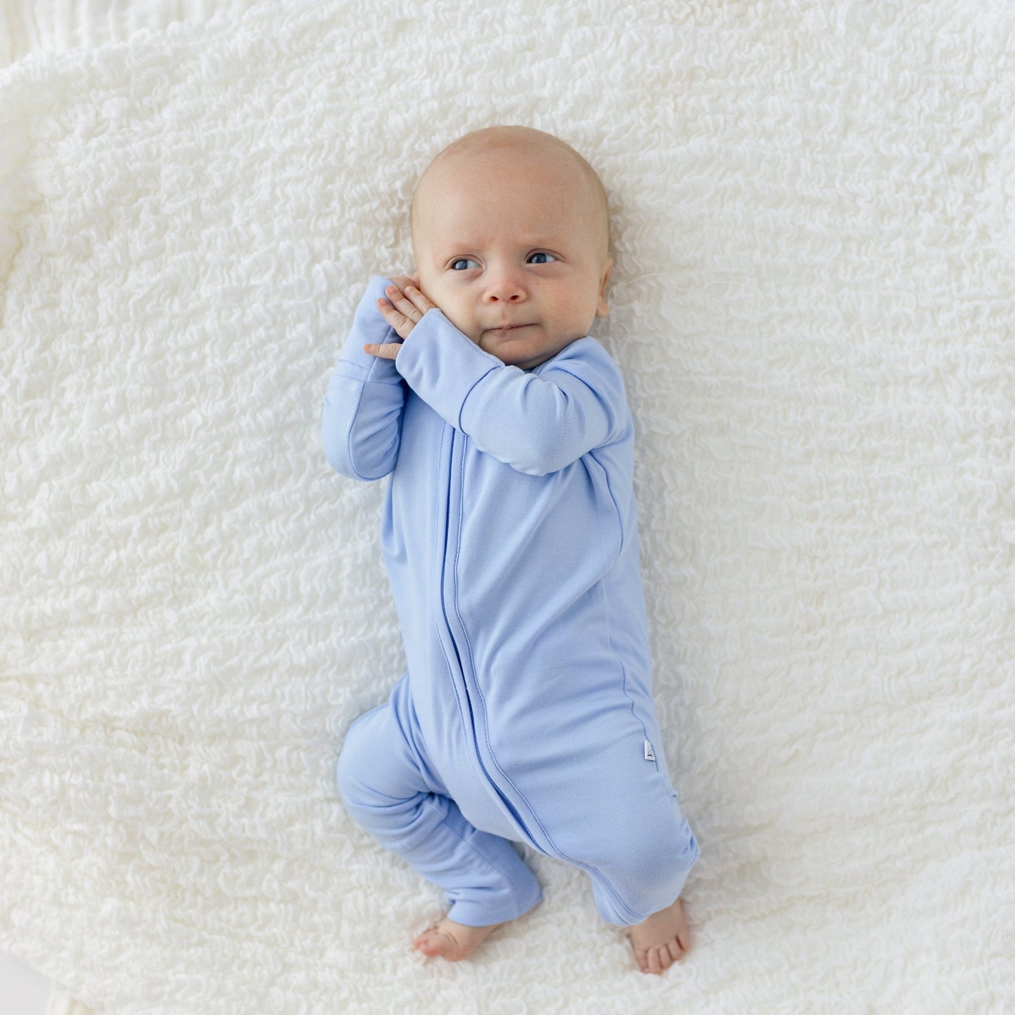 Lillian Trisomy 18 Blue Bamboo Convertible Footie