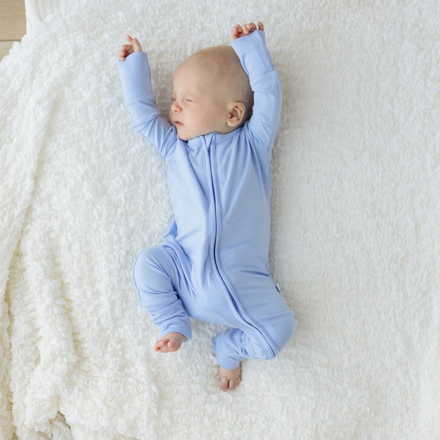 Lillian Trisomy 18 Blue Bamboo Convertible Footie