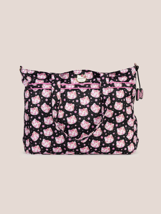 Hello Kitty® × JuJuBe Cherry Blossoms Super Be Large Bag Duffel — Black and Pink