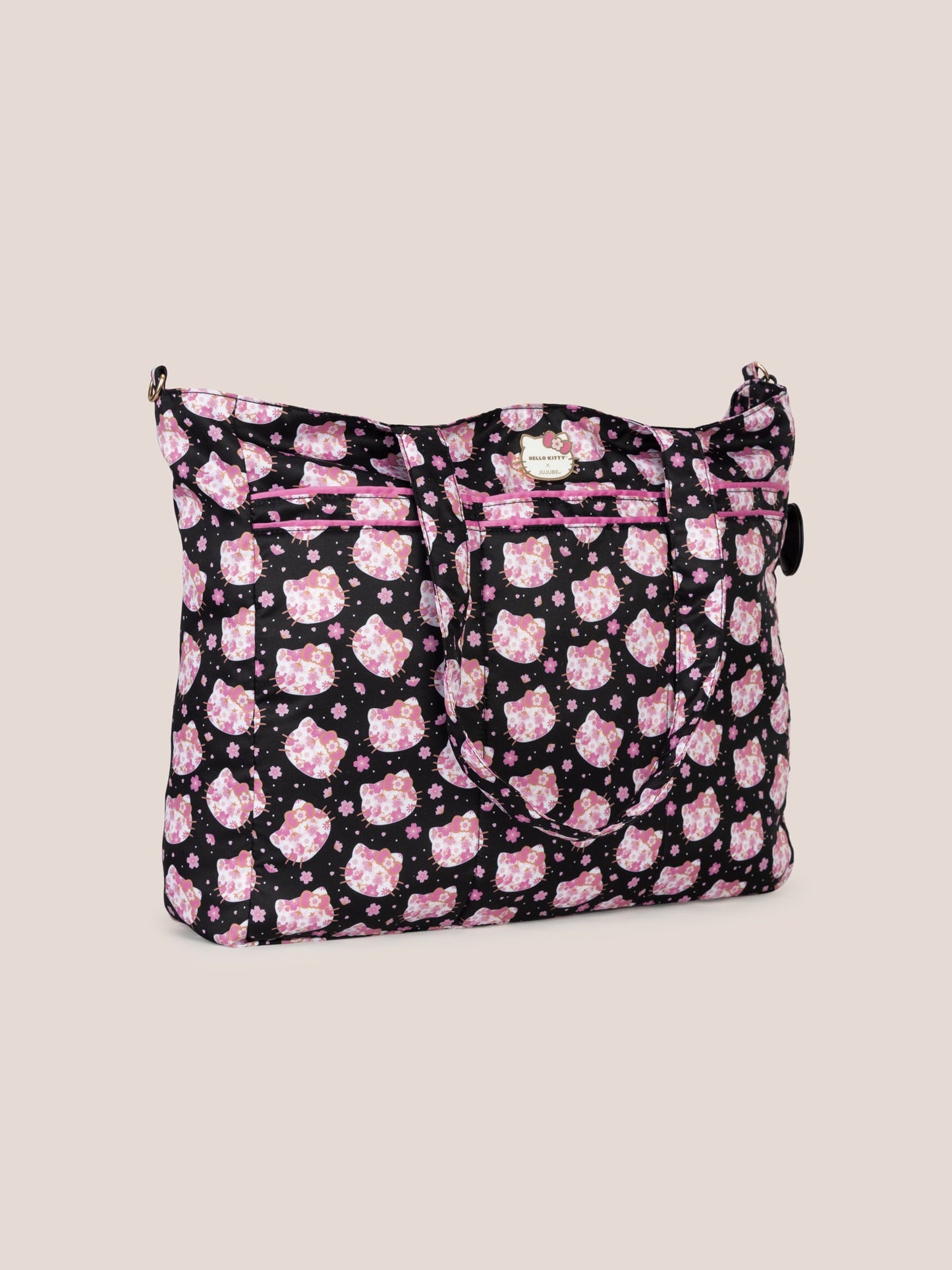 Hello Kitty® × JuJuBe Cherry Blossoms Super Be Large Bag Duffel — Black and Pink