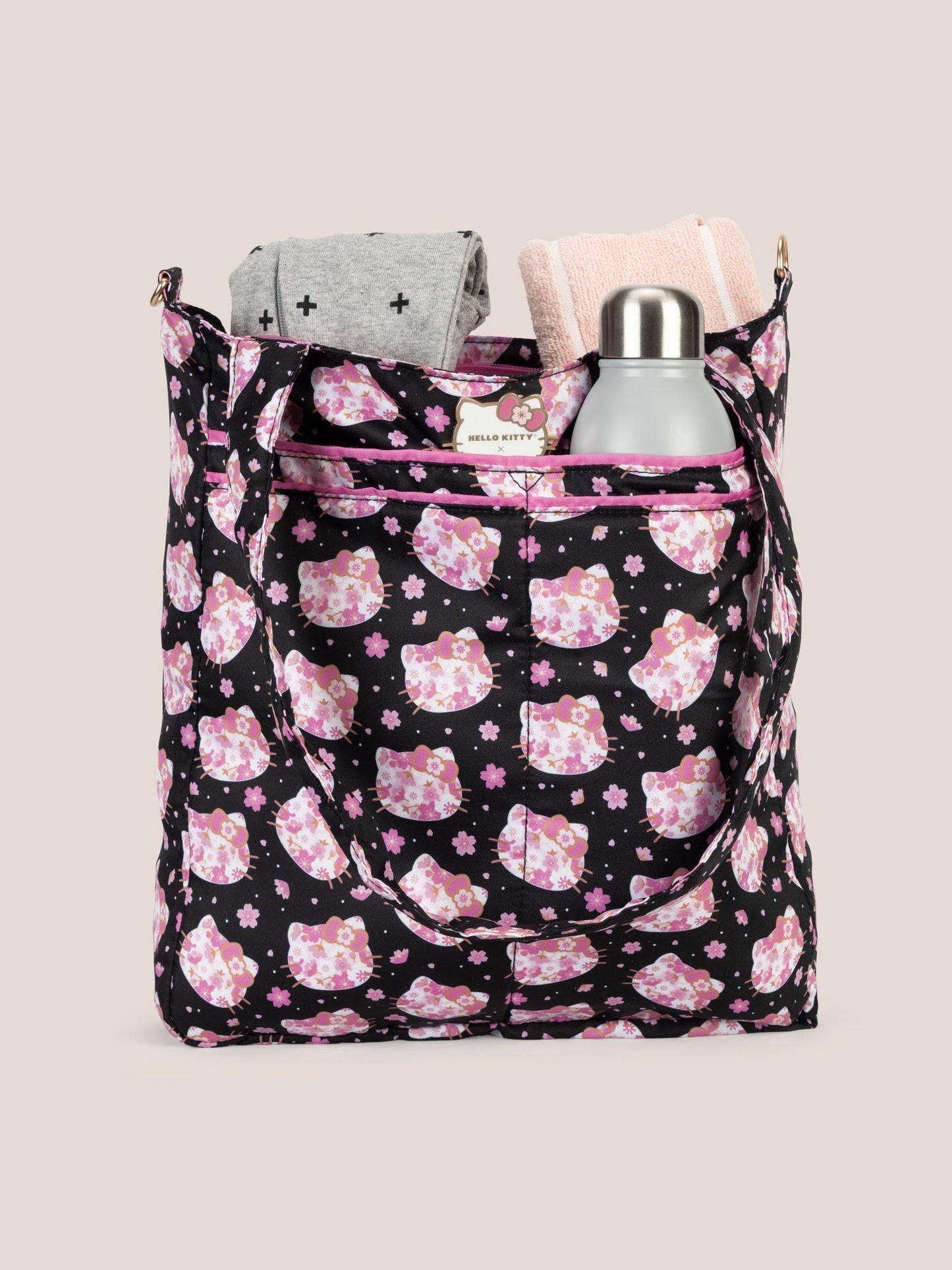 Hello Kitty® × JuJuBe Cherry Blossoms Be Light Bag Tote — Black and Pink