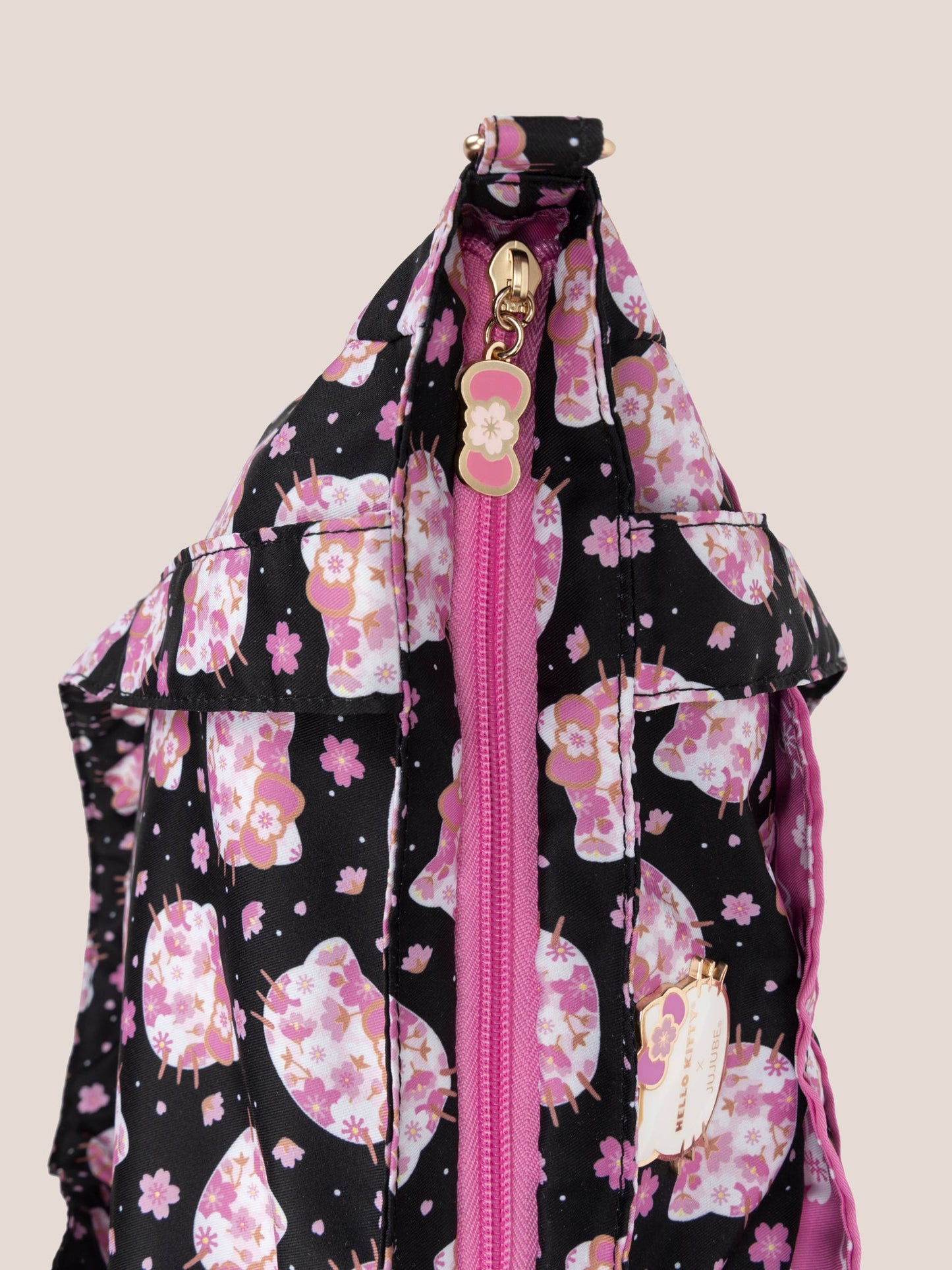 Hello Kitty® × JuJuBe Cherry Blossoms Be Light Bag Tote — Black and Pink