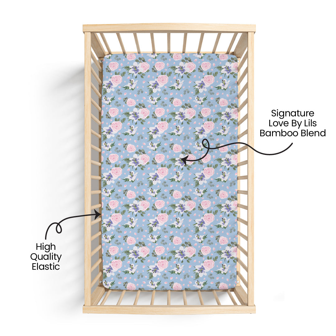Lillian Floral Bamboo Crib Sheet