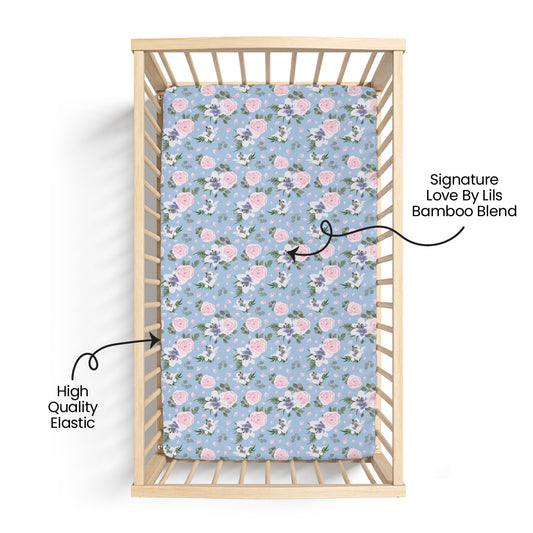 Lillian Floral Bamboo Crib Sheet