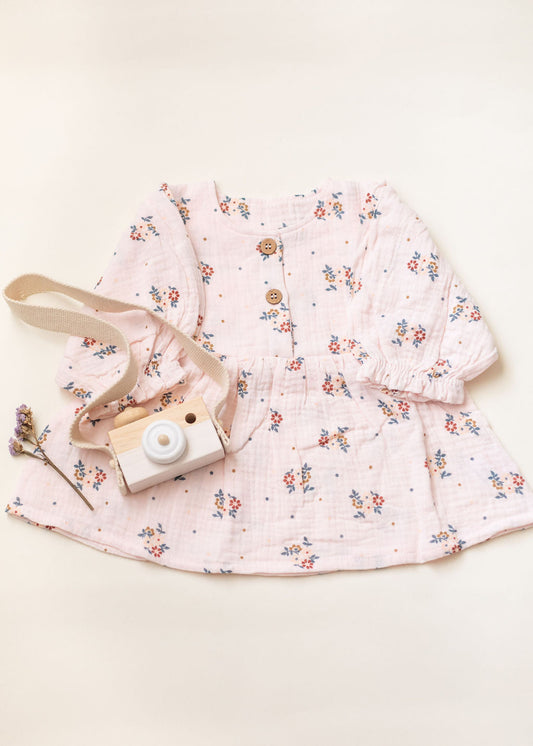 Organic Cotton Baby Girl Floral Dress with Bloomers