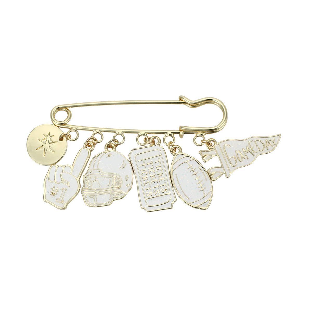 Pin It to Win It Gold Decorative Game Day Pin