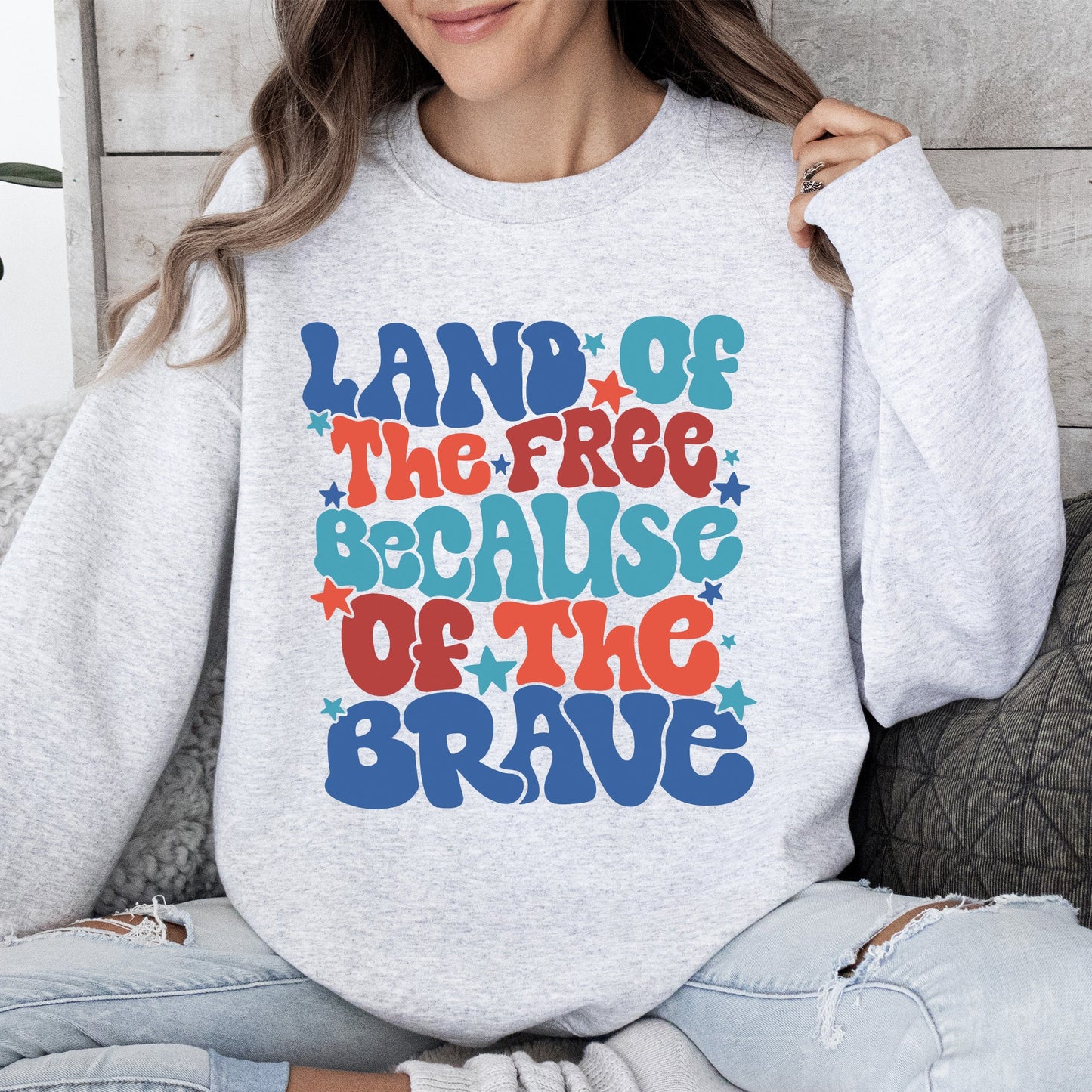 Land Of The Free, American Babe, 4th of July Sweatshirt -MTO