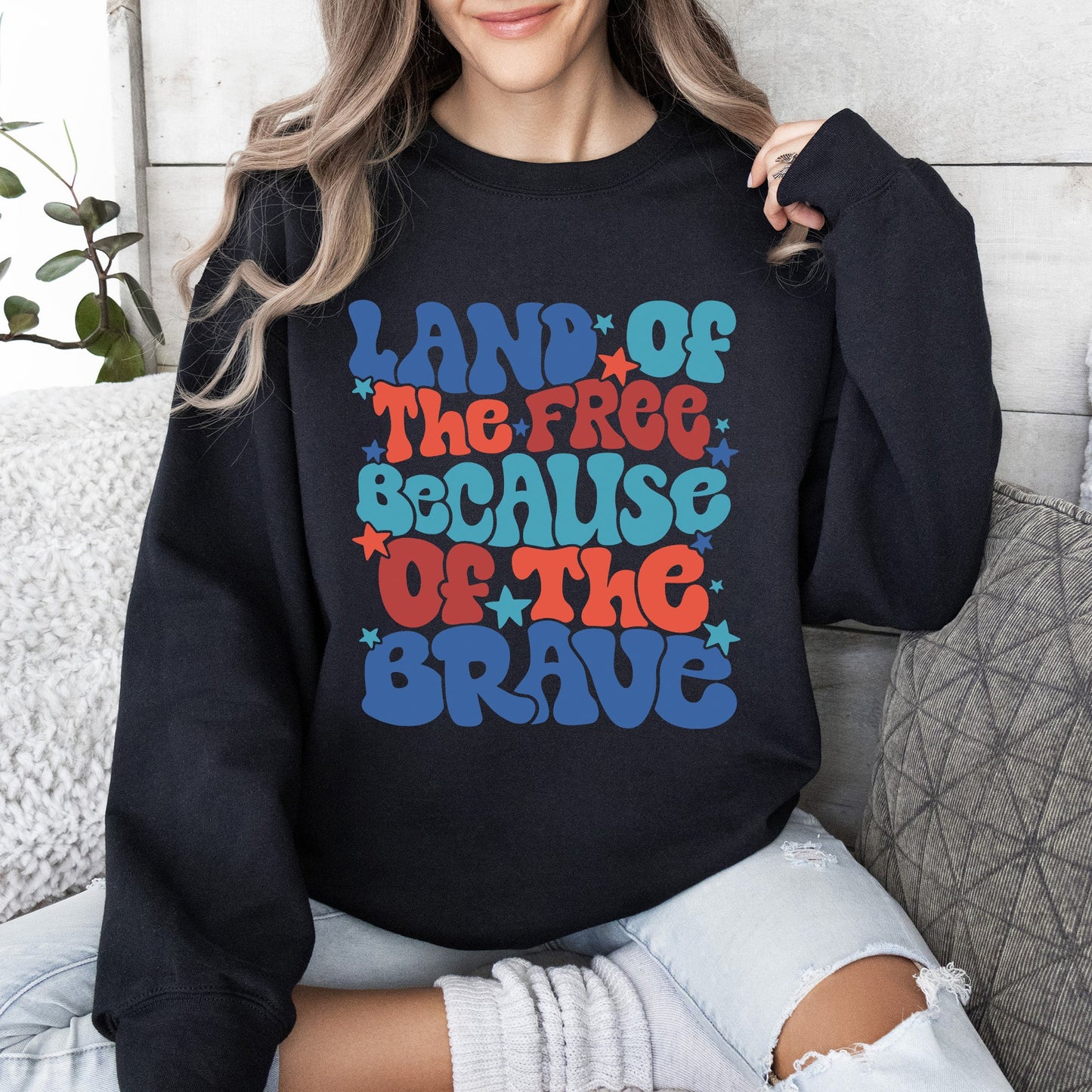 Land Of The Free, American Babe, 4th of July Sweatshirt -MTO