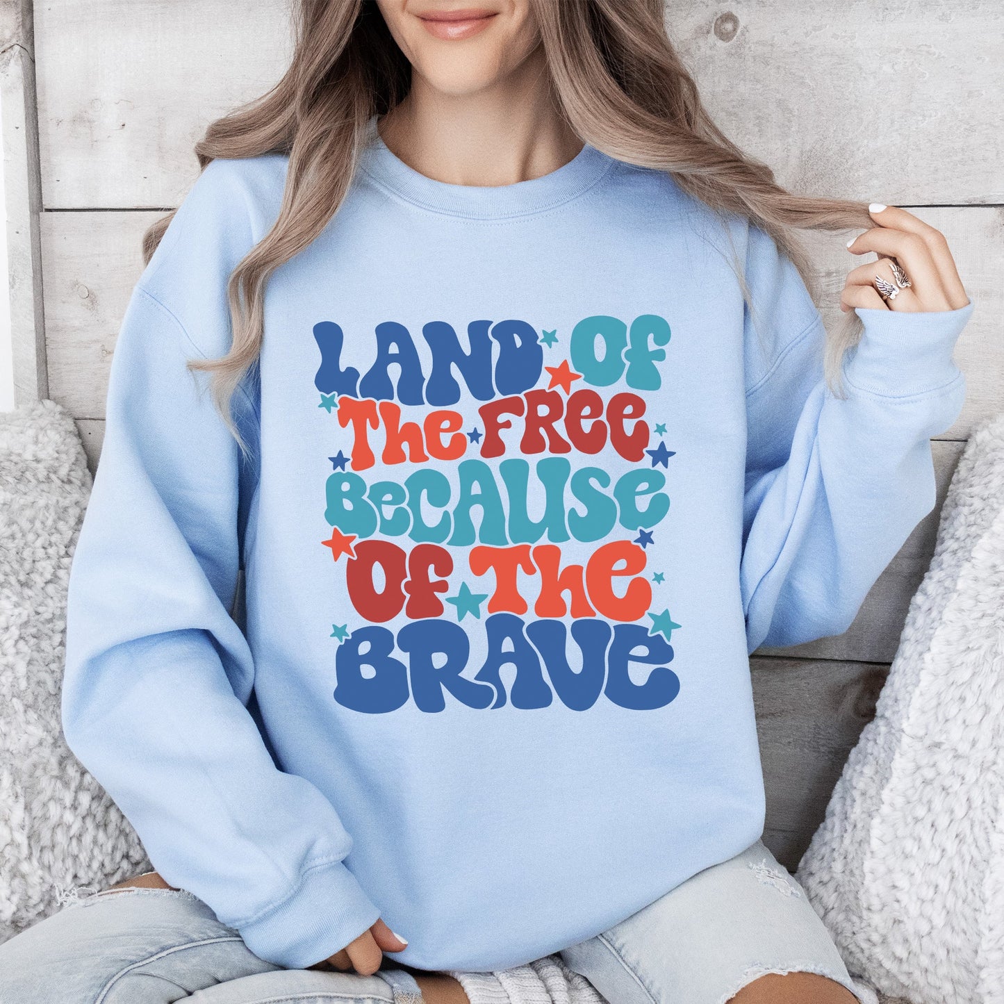 Land Of The Free, American Babe, 4th of July Sweatshirt -MTO
