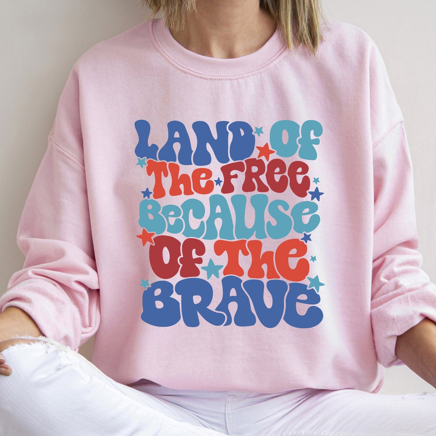 Land Of The Free, American Babe, 4th of July Sweatshirt -MTO
