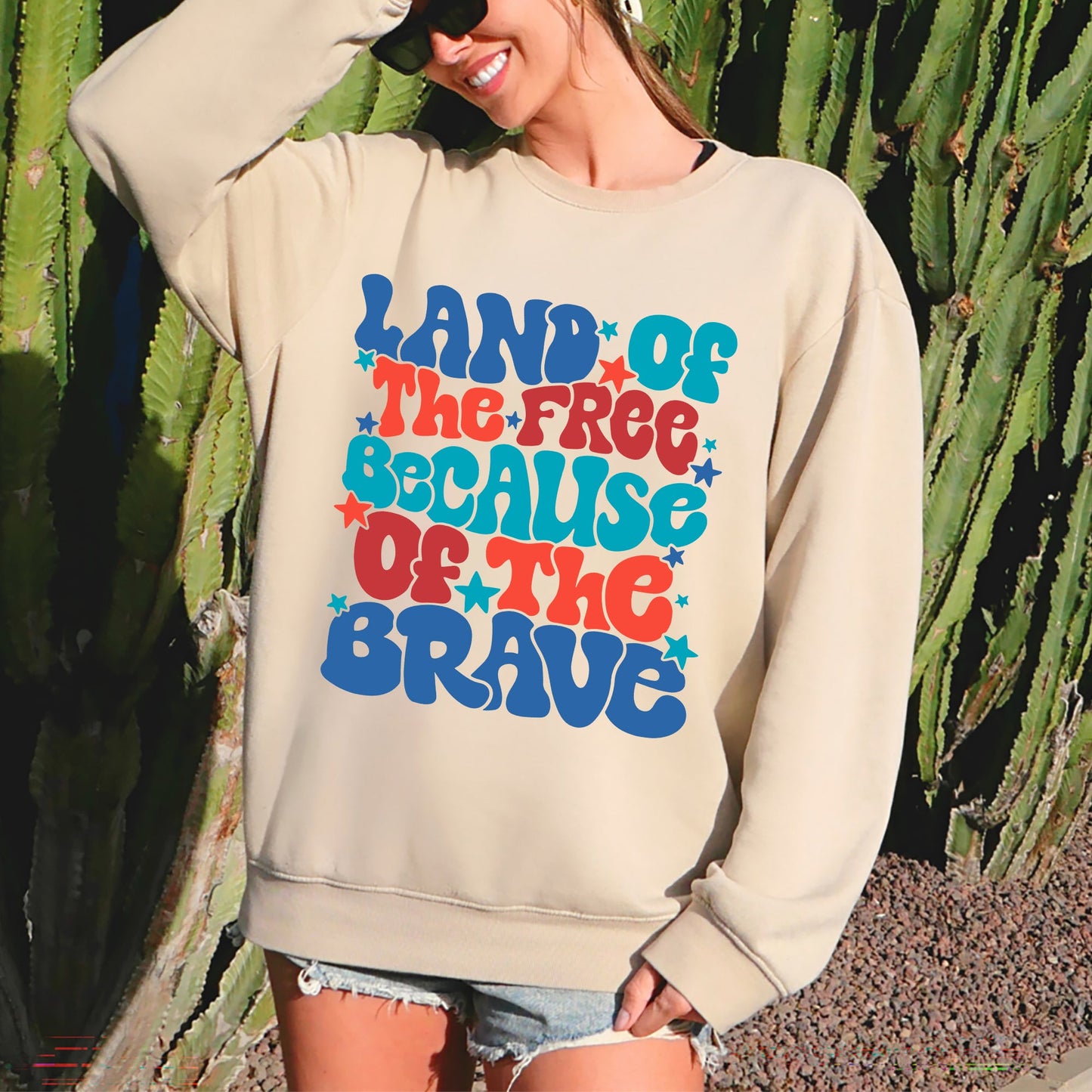Land Of The Free, American Babe, 4th of July Sweatshirt -MTO