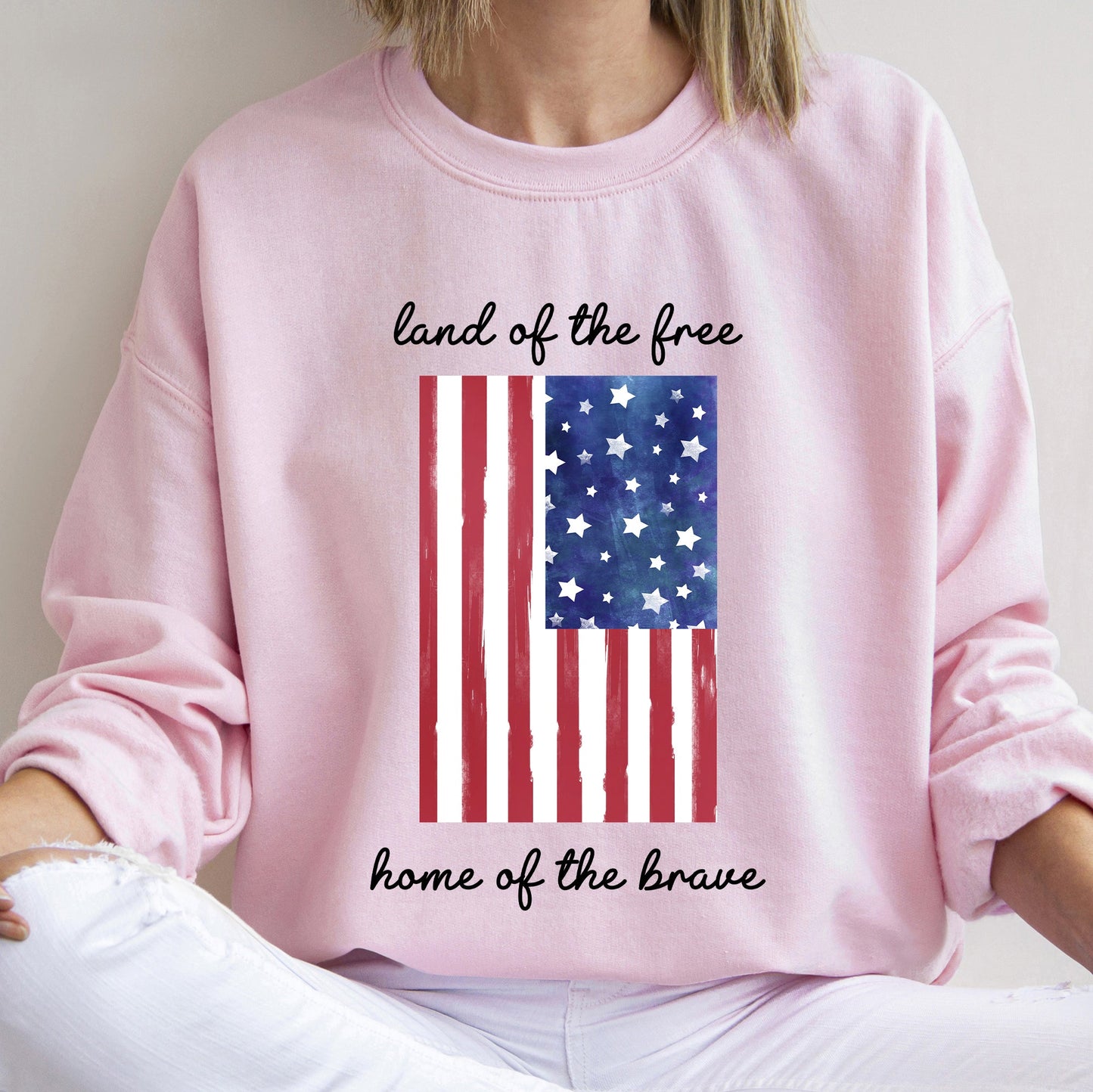 Land Of The Free, Home Of The Brave American Flag Sweatshirt