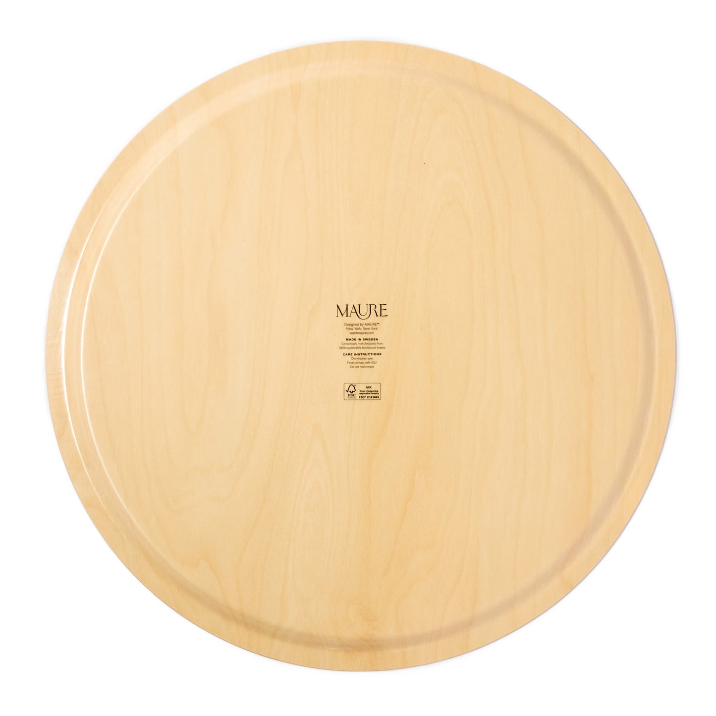 Birds and Bees Birchwood Decorative Tray - Round - Large