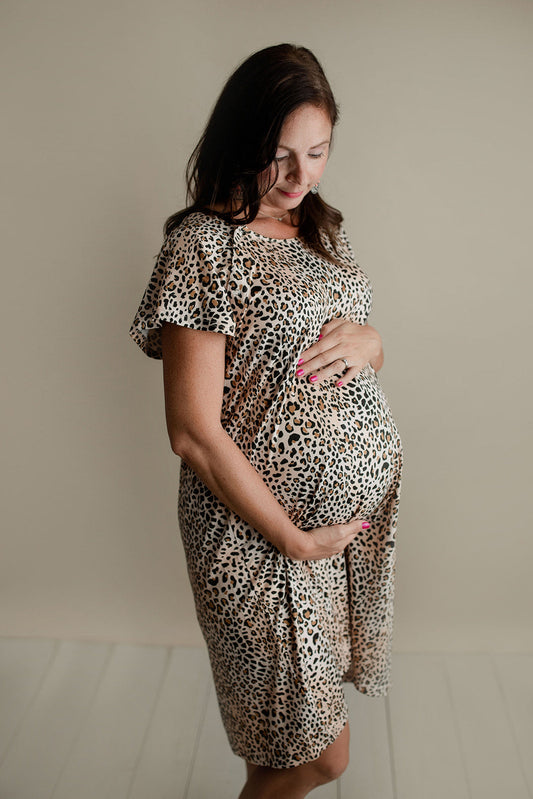 Leopard Print Labor & Delivery Nursing Hospital Gown
