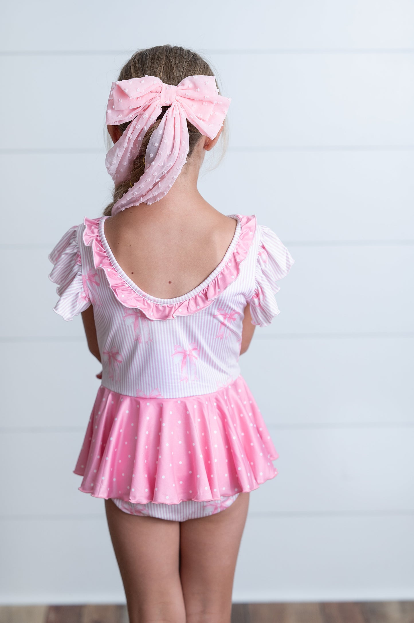 Pink Bow Skirted Leotard