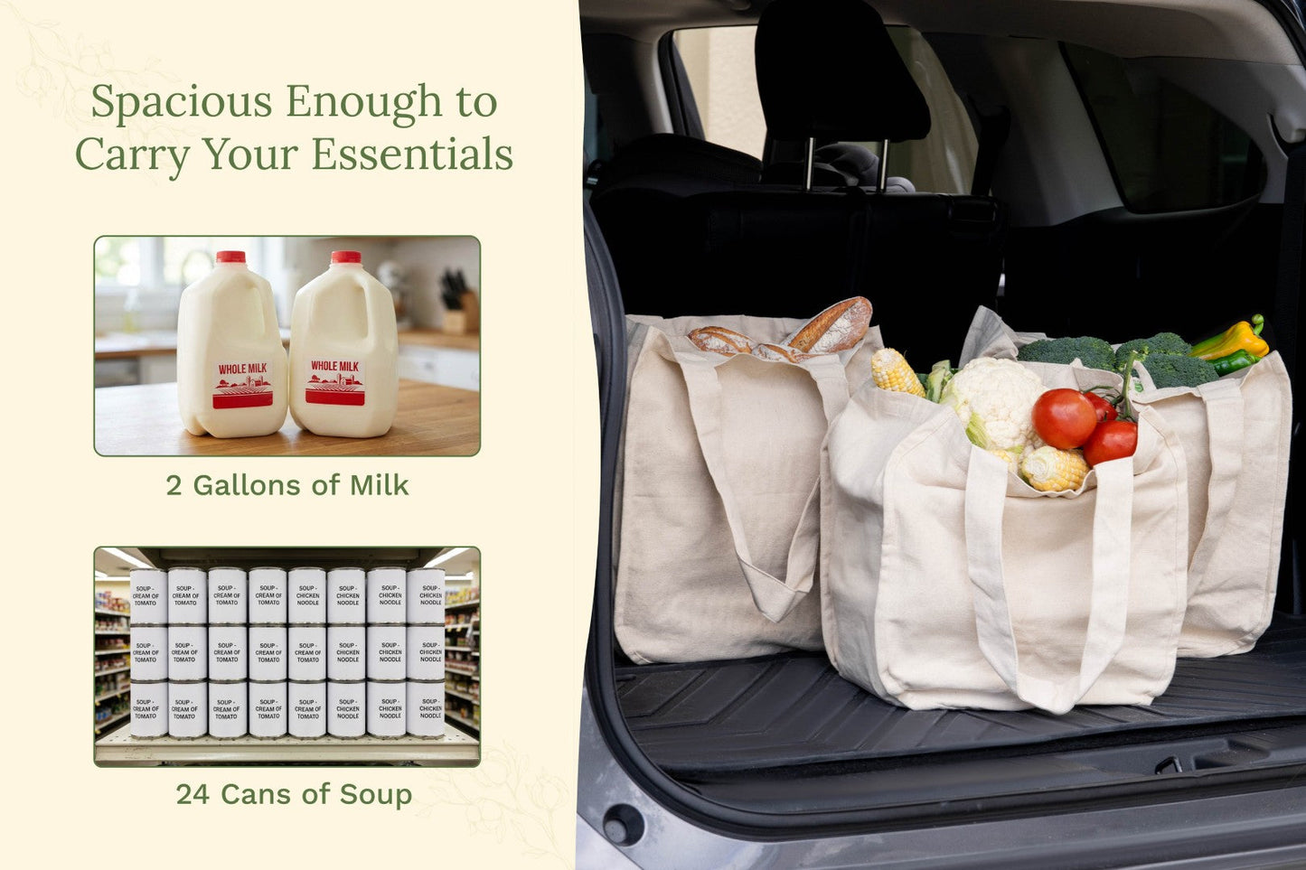 Canvas Grocery Tote Bags