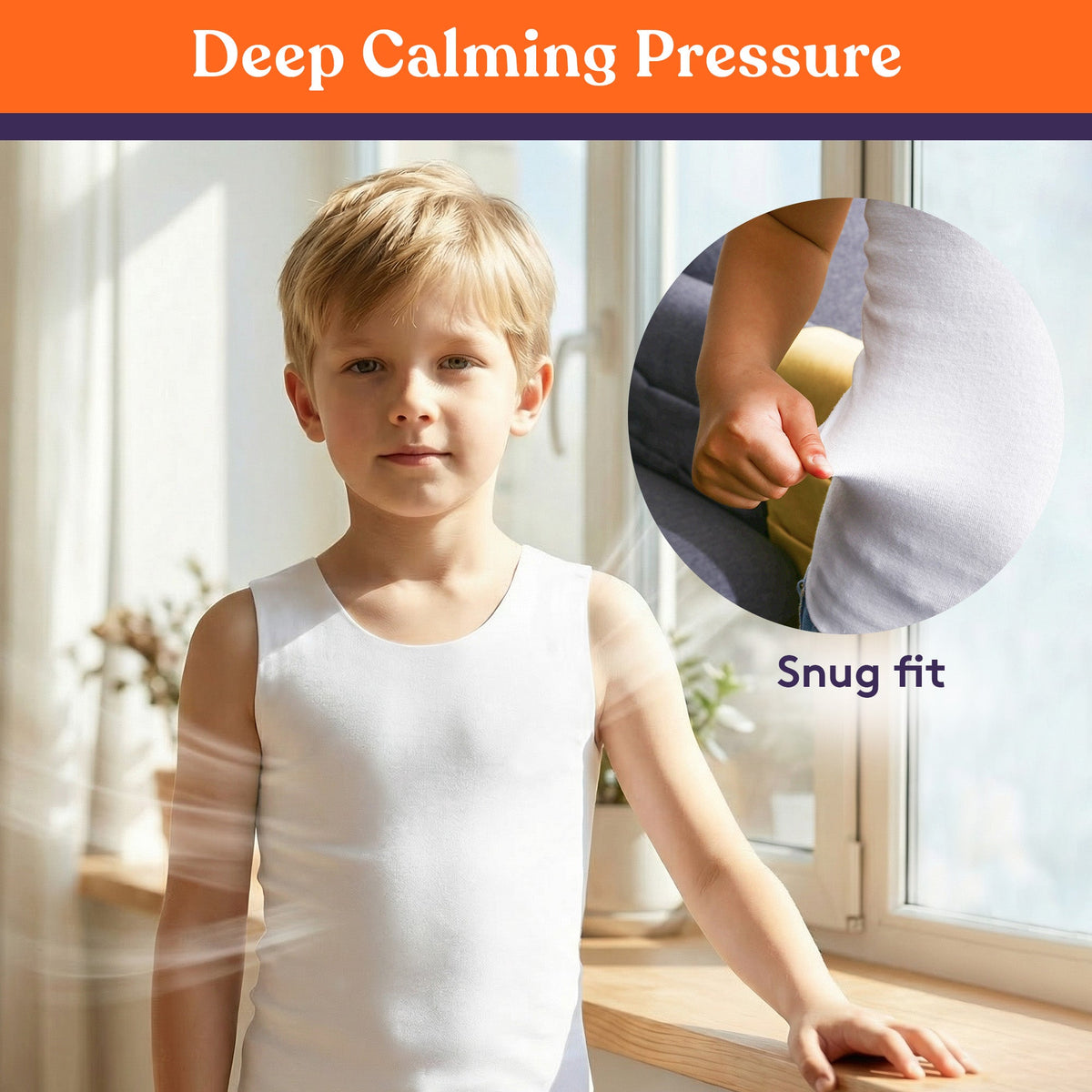 Special Supplies Kids Compression Undershirt – Seamless Deep Pressure Sensory Undershirt for Focus, Calm & Comfort – Breathable, Soft Sensory Shirt for School, Home & Travel