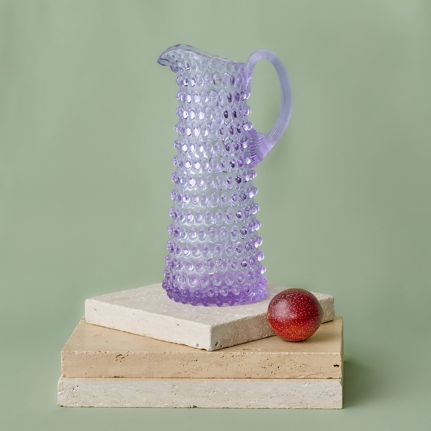 Hobnail Jug - Tall - Lilac Bloom