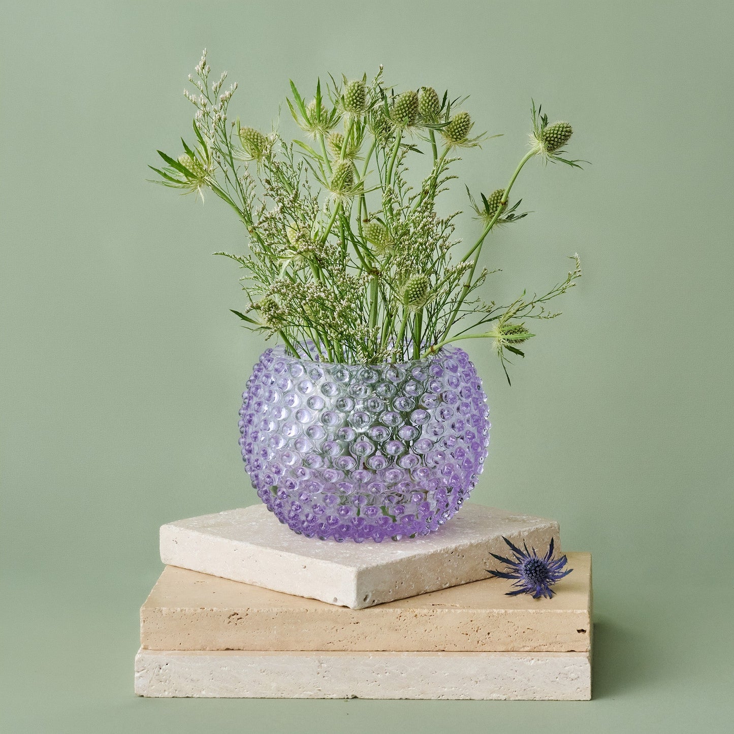 Hobnail Vase - Large - Lilac Bloom
