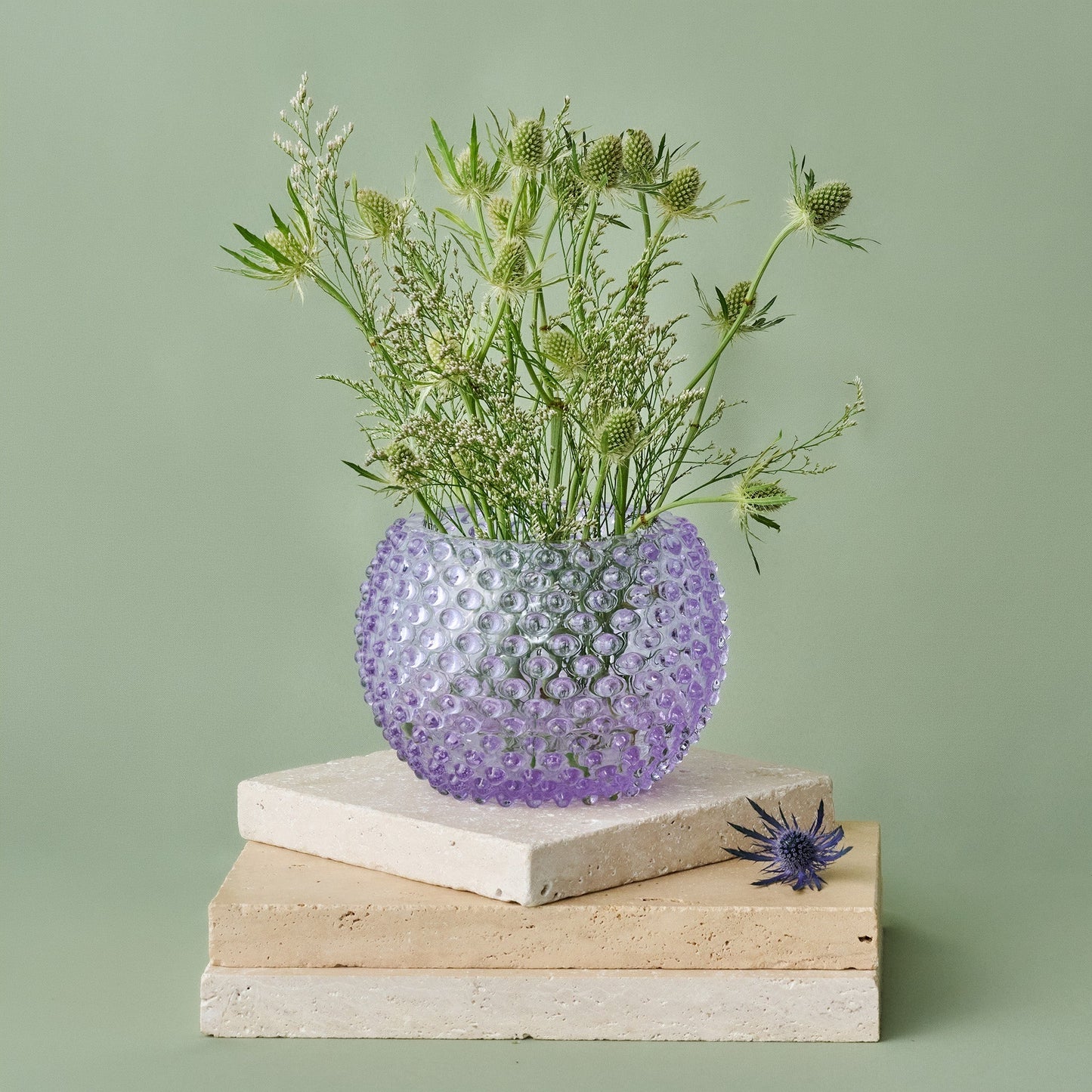 Hobnail Vase - Large - Lilac Bloom