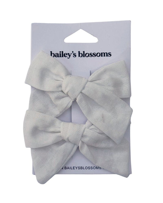 Linen Cotton Piggie Sets - White