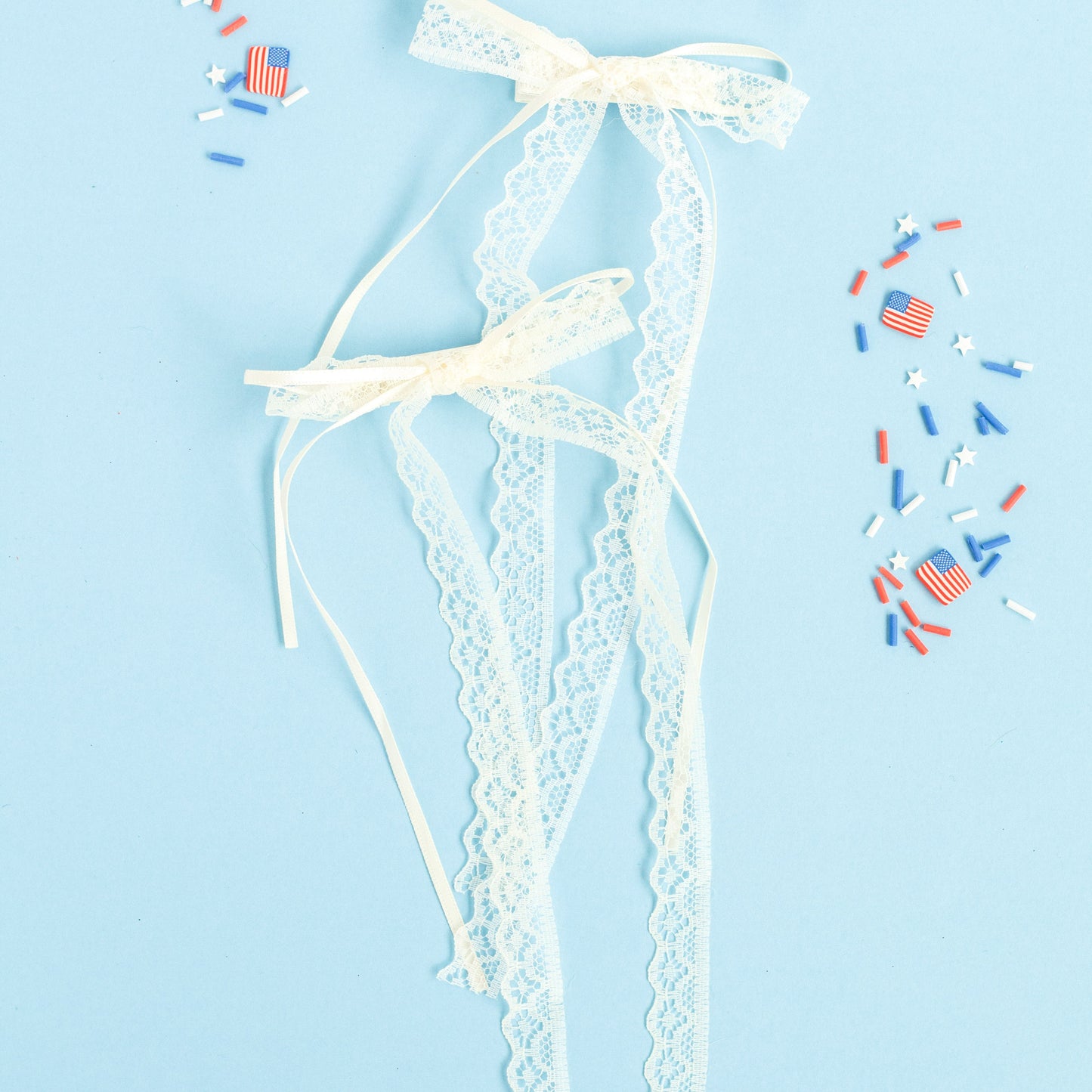 Cream Long Lace Pigtail Set