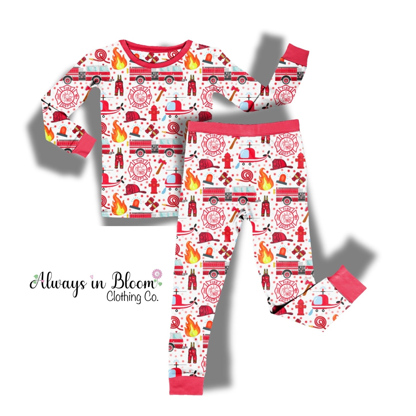 Bamboo 2 Piece Lounge Set - Cute for a Cause - Red Rescue