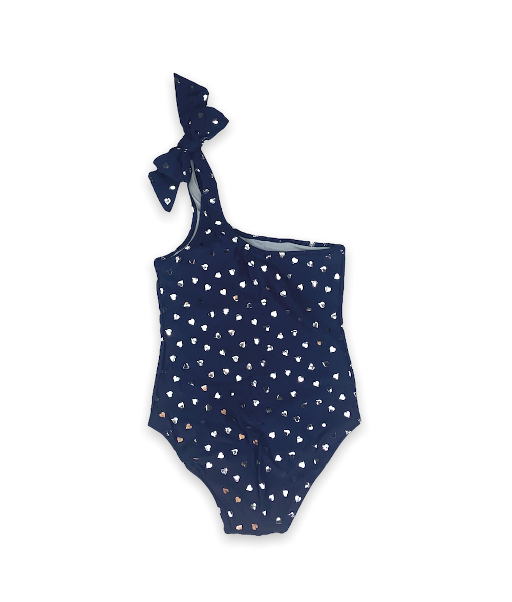MARTINA ONE SHOULDER SILVER HEARTS swimwear