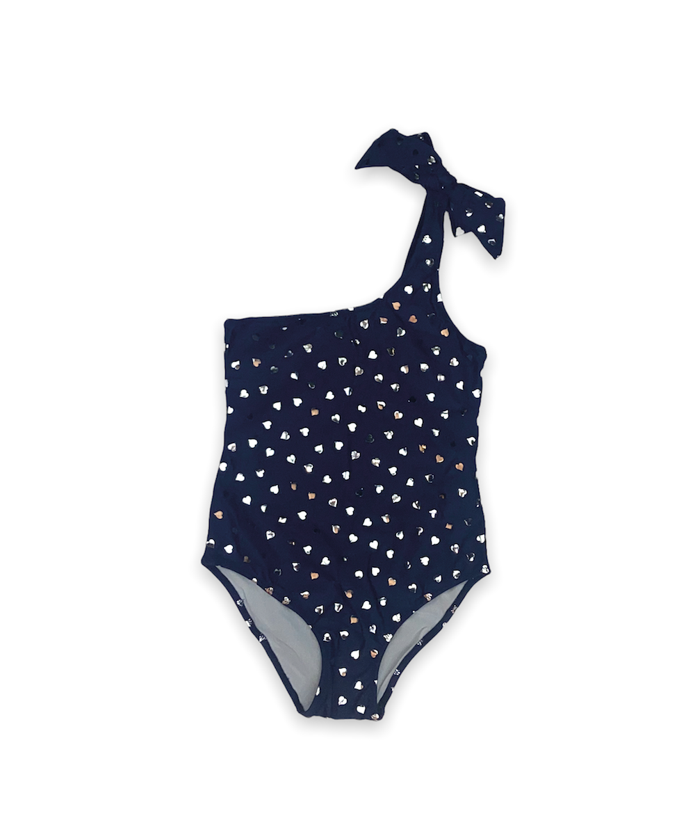 MARTINA ONE SHOULDER SILVER HEARTS swimwear