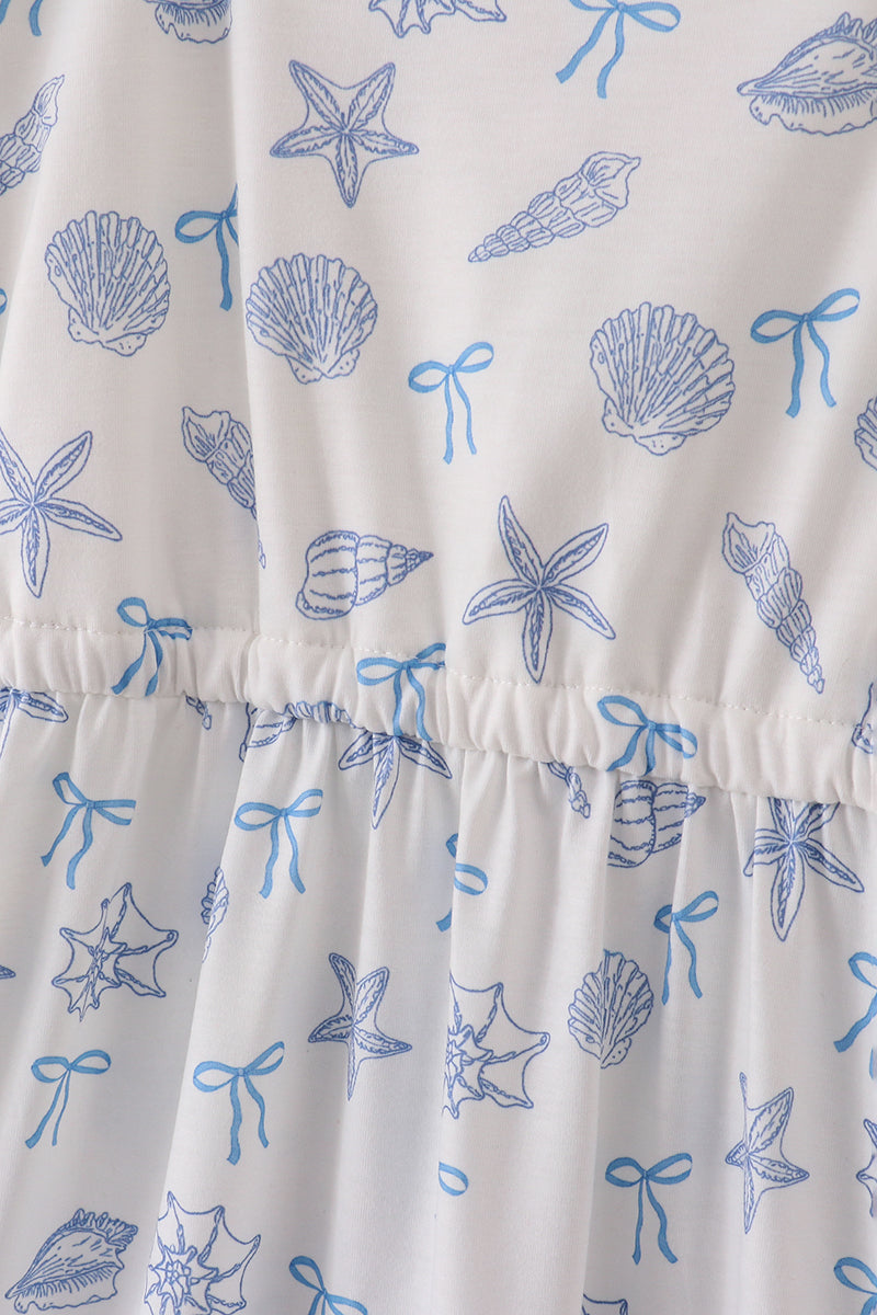 Blue seashell bow women’s dress