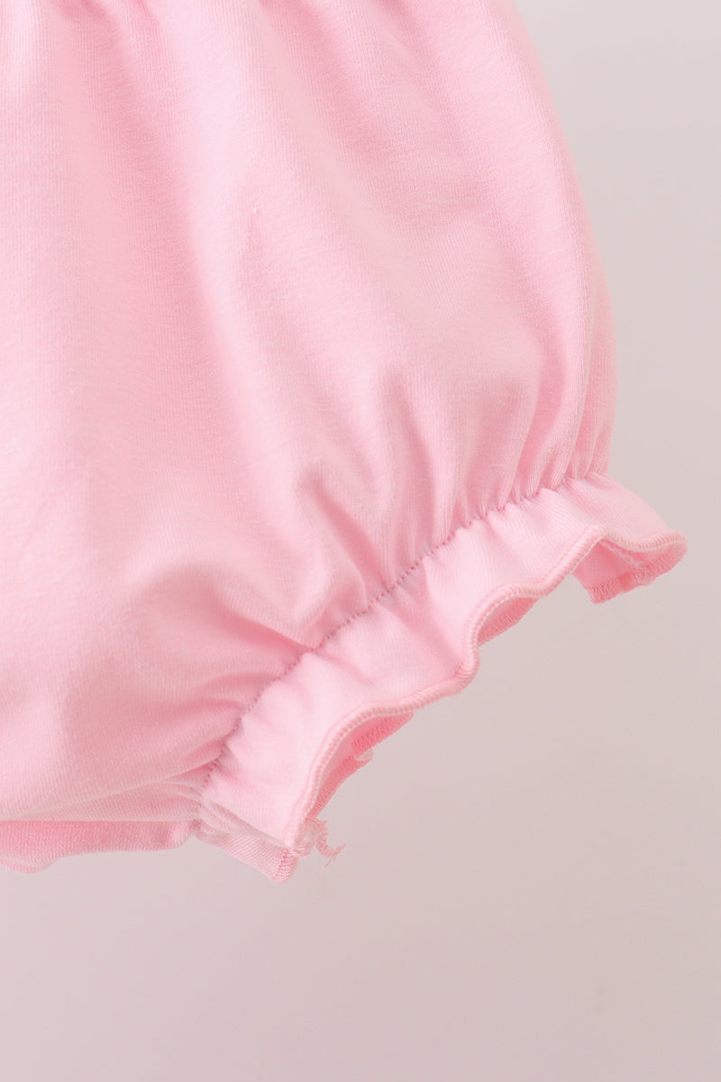 Pink Pencil ABC embroidery gingham bloomer set
