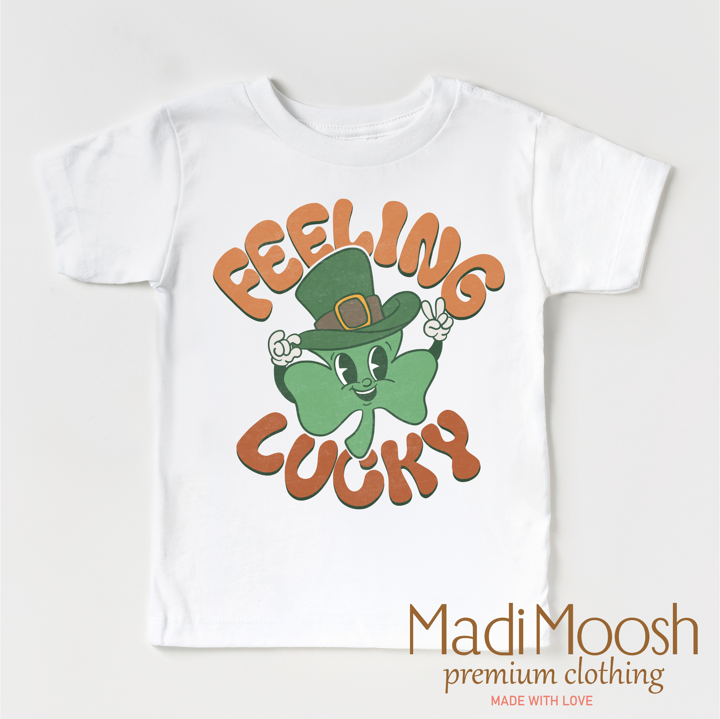 Feeling Lucky Retro St. Patrick's Day  Shirt - Kids St Patrick's Day Tee