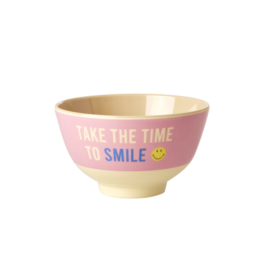 Small Melamine Bowl - Pink - Smiley®