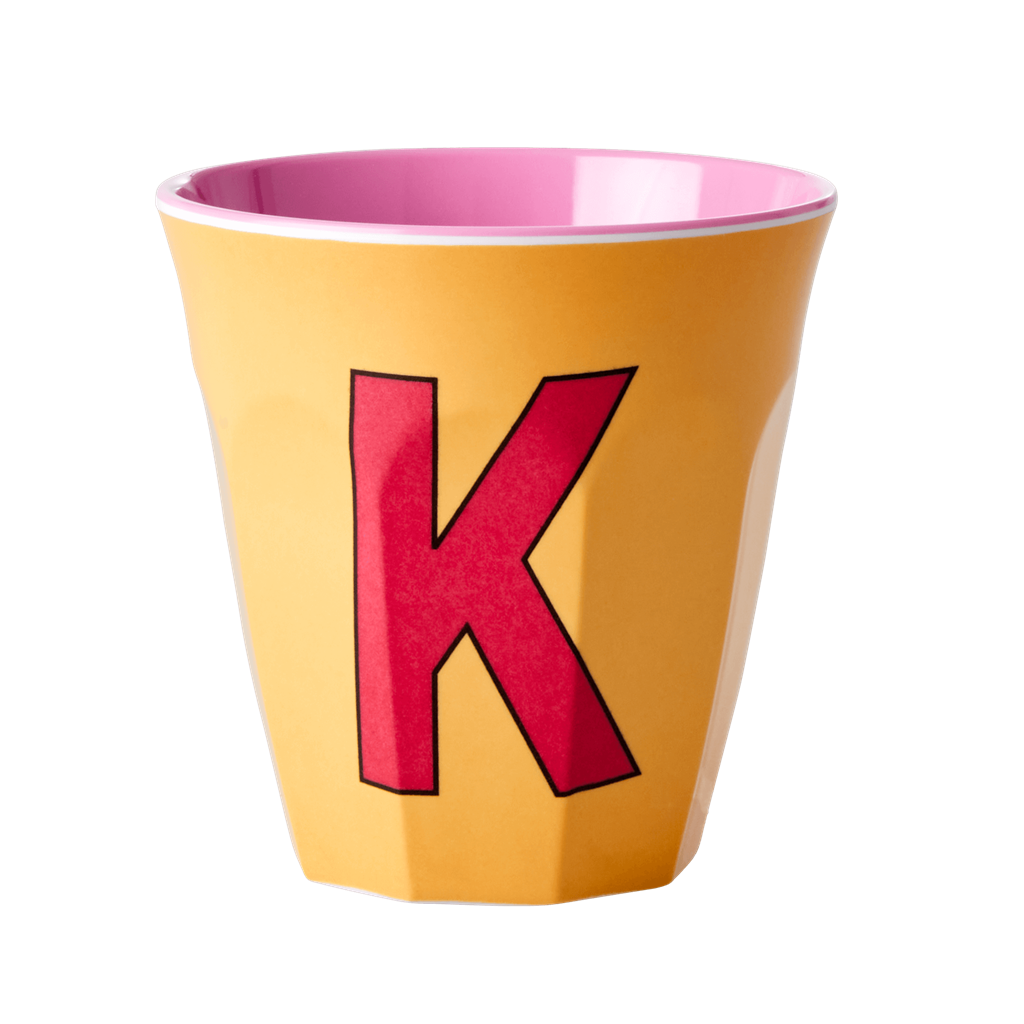 Melamine Cup - Medium with Alphabet in Pinkish Colors | Letter K