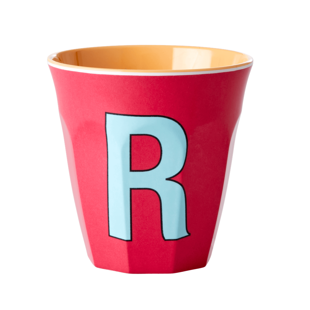 Melamine Cup - Medium with Alphabet in Pinkish Colors | Letter R