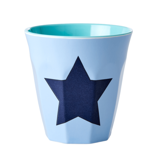 Medium Melamine Cup | Star in Soft Blue Print