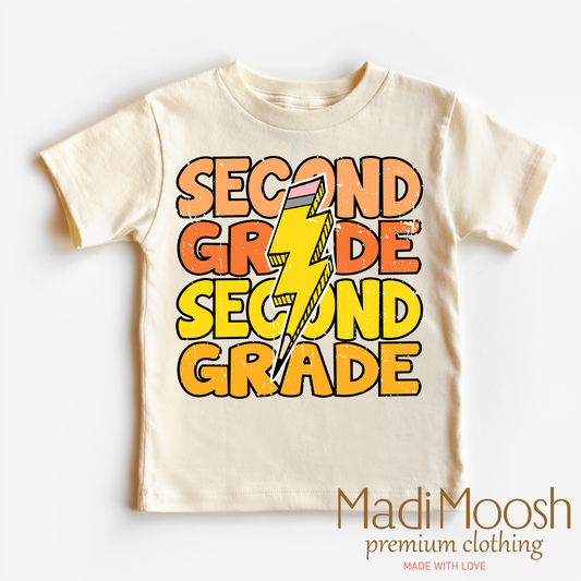 Second Grade Lightning Bolt Shirt - School Shirt